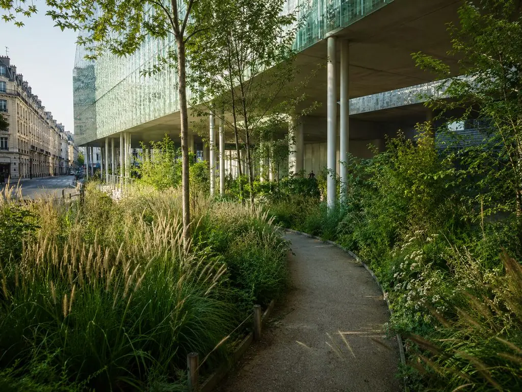 Gilles Cléments Garten unter dem Museum, vom Weg aus gesehen